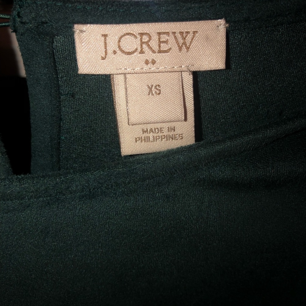 J.CREW green velvet top